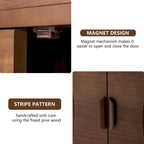 Brown Sideboard Storage Cabinet 30-32" Wide - Modern Buffet Table with Tapered Legs, MDF Wood, Easy Assembly