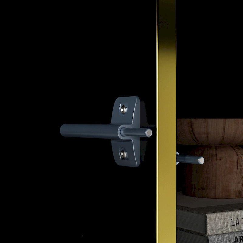 Modern Sideboard Storage Cabinet with Golden Metal Legs - Buffet Credenza for Kitchen Dining Living Room - Particle Board