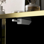 Modern Sideboard Storage Cabinet with Golden Metal Legs - Buffet Credenza for Kitchen Dining Living Room - Particle Board