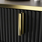 Modern Sideboard Storage Cabinet with Golden Metal Legs - Buffet Credenza for Kitchen Dining Living Room - Particle Board