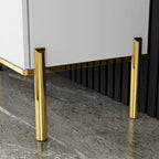 Modern Sideboard Storage Cabinet with Golden Metal Legs - Buffet Credenza for Kitchen Dining Living Room - Particle Board