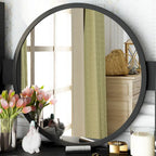 White Makeup Vanity Set with Round Mirror, 5 Drawers & 4 Shelves - 31.5" Dressing Table with Cushioned Stool