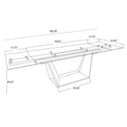 71-106 Inch Extendable Glass Top Dining Table with Walnut Veneer Wood Legs, Seats 6-10 People, Modern Design