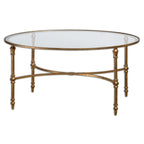 Uttermost Vitya Gold Leaf Glass Coffee Table