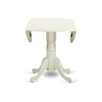 42" Round Pedestal Dining Table with Drop Leaf - Solid Rubberwood Mid-Century Modern
