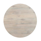 37" Round Mango Wood Coffee Table with Storage - Drum Shape White Washed Finish