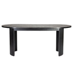 72" Oval Dining Table with Double Pedestal Base - Solid Wood Black Finish