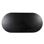 72" Oval Dining Table with Double Pedestal Base - Solid Wood Black Finish
