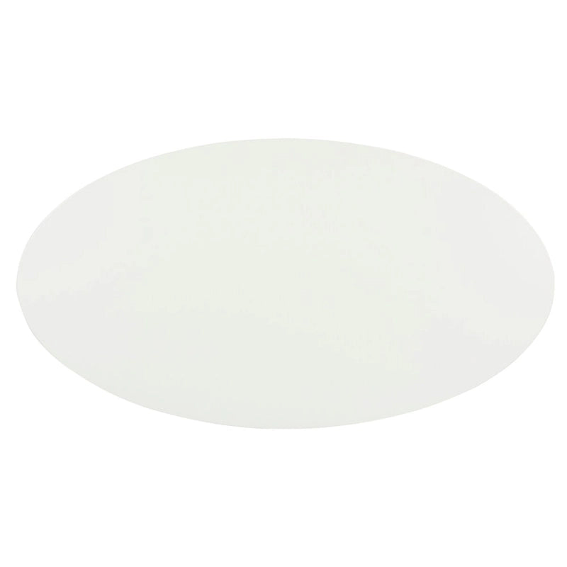 Mid-Century Oval Coffee Table White Natural Wood 2-Tier Storage 51.2"W x 27.6"D x 17.7"H