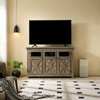 53" Farmhouse Buffet Sideboard Cabinet with 3 Doors, Espresso Wood Storage for Dining Room, Kitchen, Coffee Bar