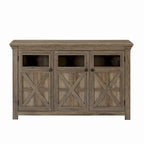 53" Farmhouse Buffet Sideboard Cabinet with 3 Doors, Espresso Wood Storage for Dining Room, Kitchen, Coffee Bar