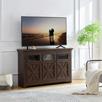 53" Farmhouse Buffet Sideboard Cabinet with 3 Doors, Espresso Wood Storage for Dining Room, Kitchen, Coffee Bar