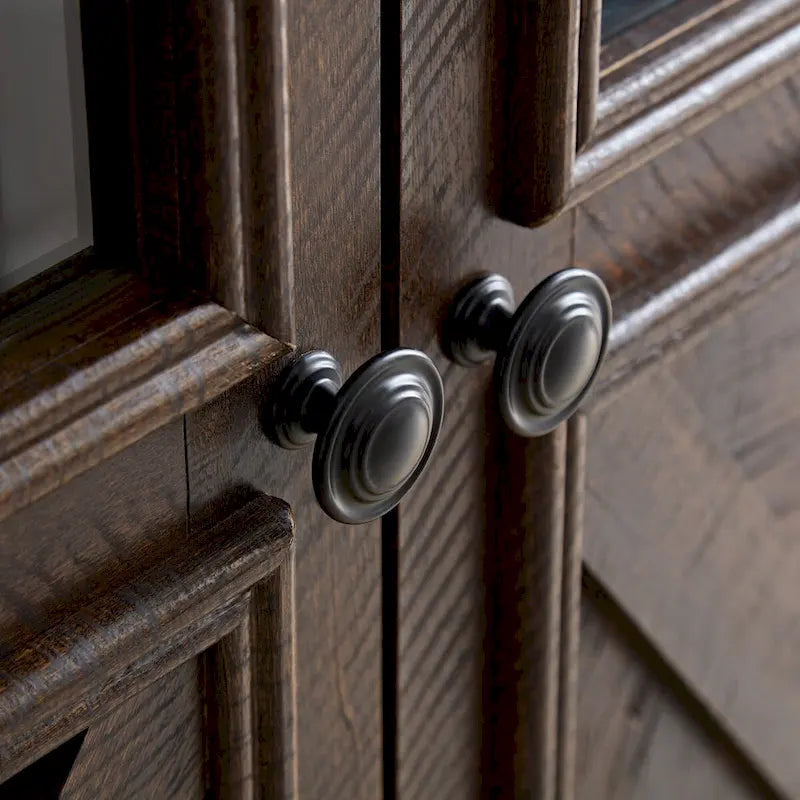 53" Farmhouse Buffet Sideboard Cabinet with 3 Doors, Espresso Wood Storage for Dining Room, Kitchen, Coffee Bar