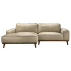 Dayton Mid-Century Modern Genuine Leather Sectional Sofa