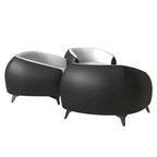 3-Piece Modern Sofa Set with Vegan Leather, Solid Wood Frame, Steel Legs, Foam Cushions for Living Room