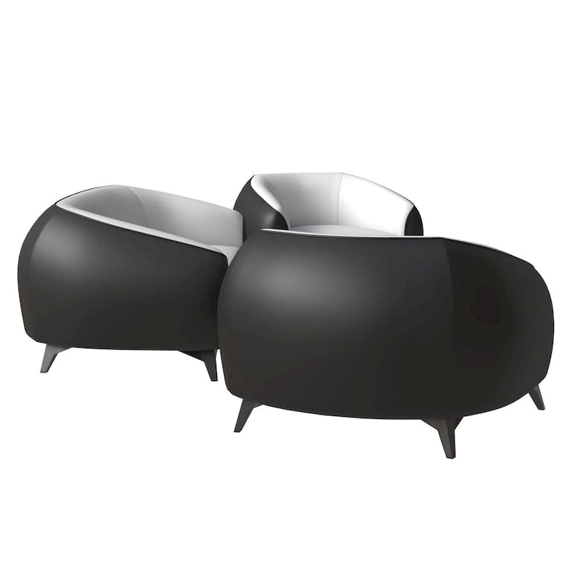 3-Piece Modern Sofa Set with Vegan Leather, Solid Wood Frame, Steel Legs, Foam Cushions for Living Room