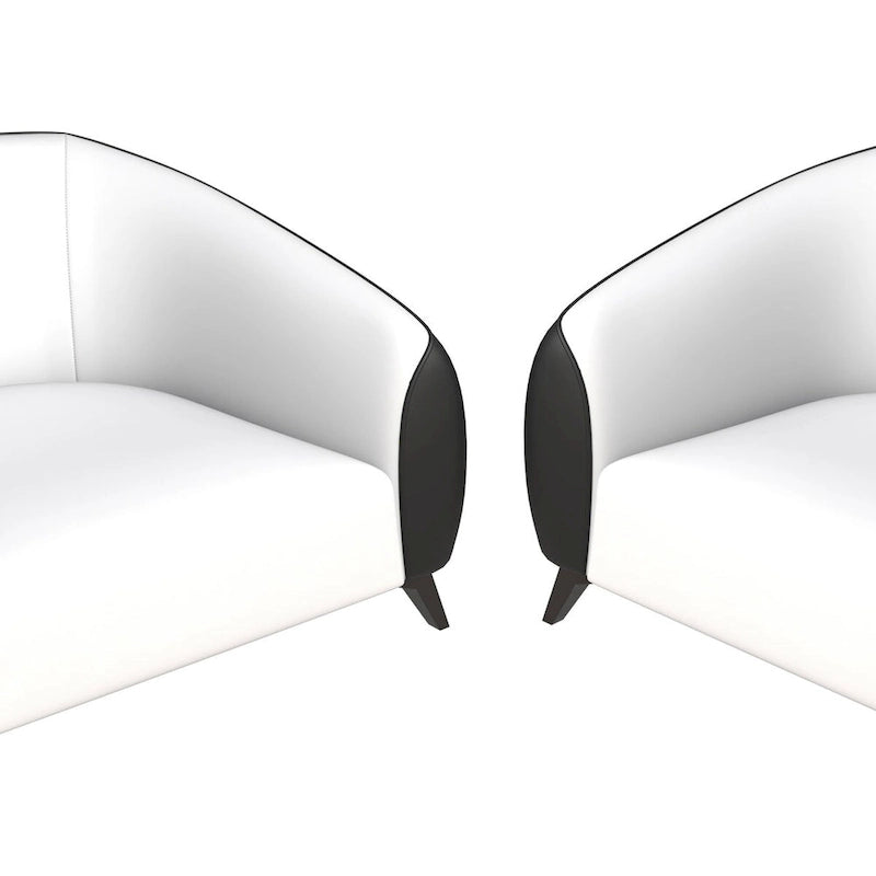 3-Piece Modern Sofa Set with Vegan Leather, Solid Wood Frame, Steel Legs, Foam Cushions for Living Room