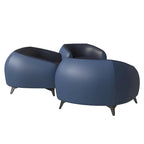 3-Piece Modern Sofa Set with Vegan Leather, Solid Wood Frame, Steel Legs, Foam Cushions for Living Room