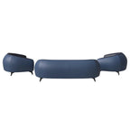 3-Piece Modern Sofa Set with Vegan Leather, Solid Wood Frame, Steel Legs, Foam Cushions for Living Room