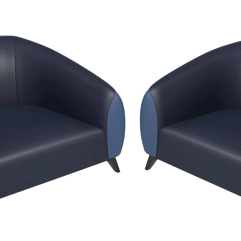 3-Piece Modern Sofa Set with Vegan Leather, Solid Wood Frame, Steel Legs, Foam Cushions for Living Room