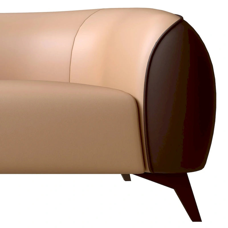 3-Piece Modern Sofa Set with Vegan Leather, Solid Wood Frame, Steel Legs, Foam Cushions for Living Room