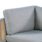 37-Inch Modular Corner Sofa Chair with Light Gray Fabric, Wood Legs, Padded Cushions for Living Room