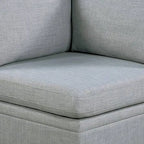 37-Inch Modular Corner Sofa Chair with Light Gray Fabric, Wood Legs, Padded Cushions for Living Room