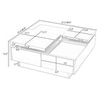 Modern Square Wood Coffee Table with Movable Top 4 Hidden Storage Drawers High Gloss MDF 31.5-40.9 Inch