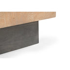 Modern Handcrafted Solid Mango Wood Side Table with Neutral Finish, Clean Lines for Living Room