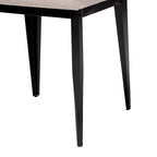 Industrial Dining Chairs Set of 4 - Metal Frame Fabric Upholstered - Beige/Grey Black - Modern Square Backrest Padded Seats