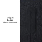 64-Inch Modern Sideboard Buffet Cabinet with Waterfall Edges, Wooden Handles, Storage Shelves, MDF Laminate for Dining Room