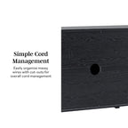 64-Inch Modern Sideboard Buffet Cabinet with Waterfall Edges, Wooden Handles, Storage Shelves, MDF Laminate for Dining Room