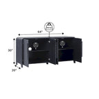 64-Inch Modern Sideboard Buffet Cabinet with Waterfall Edges, Wooden Handles, Storage Shelves, MDF Laminate for Dining Room