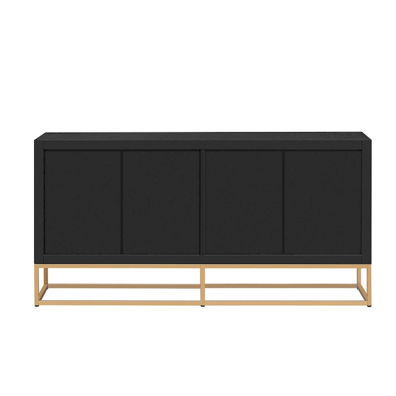 Modern 4-Door Sideboard with 3 Adjustable Shelves - MDF Storage Cabinet for Dining Room Kitchen - Elegant Design