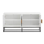 Modern 4-Door Sideboard with 3 Adjustable Shelves - MDF Storage Cabinet for Dining Room Kitchen - Elegant Design