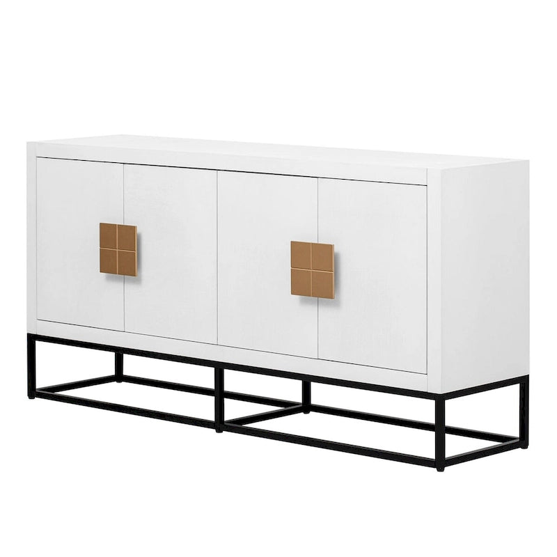 Modern 4-Door Sideboard with 3 Adjustable Shelves - MDF Storage Cabinet for Dining Room Kitchen - Elegant Design