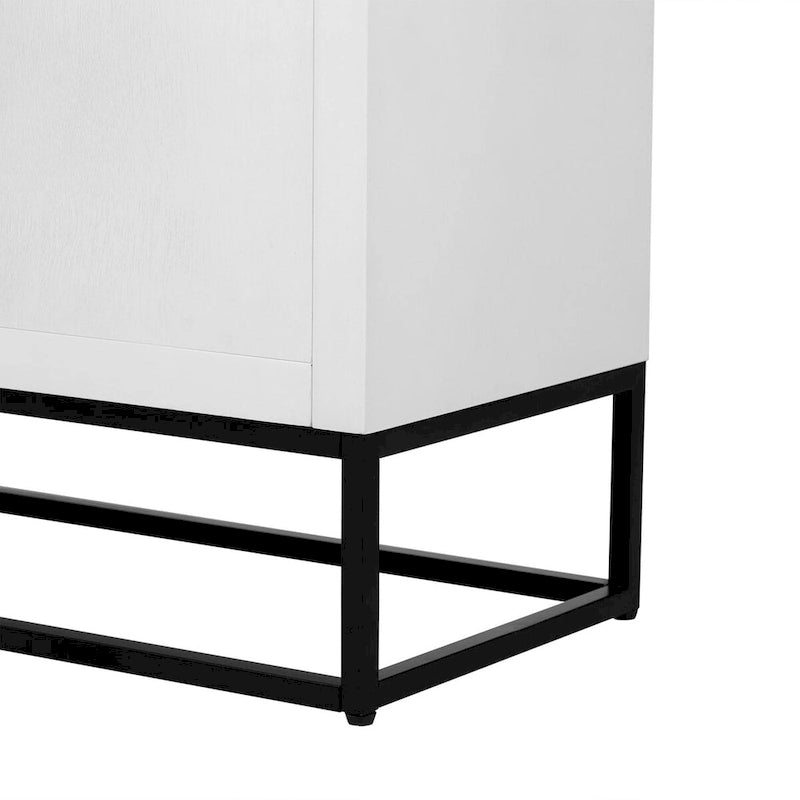 Modern 4-Door Sideboard with 3 Adjustable Shelves - MDF Storage Cabinet for Dining Room Kitchen - Elegant Design