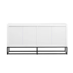 Modern 4-Door Sideboard with 3 Adjustable Shelves - MDF Storage Cabinet for Dining Room Kitchen - Elegant Design