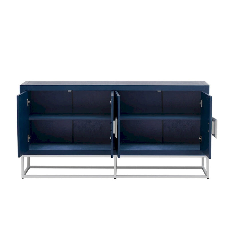 Modern 4-Door Sideboard with 3 Adjustable Shelves - MDF Storage Cabinet for Dining Room Kitchen - Elegant Design