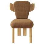 Teddy Fabric Upholstered Dining Chairs Set of 2 - Wingback Design with Wood Legs, High-Density Sponge Cushion, Kitchen Living Room Furniture