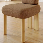 Teddy Fabric Upholstered Dining Chairs Set of 2 - Wingback Design with Wood Legs, High-Density Sponge Cushion, Kitchen Living Room Furniture