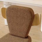 Teddy Fabric Upholstered Dining Chairs Set of 2 - Wingback Design with Wood Legs, High-Density Sponge Cushion, Kitchen Living Room Furniture