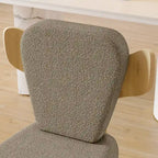 Teddy Fabric Upholstered Dining Chairs Set of 2 - Wingback Design with Wood Legs, High-Density Sponge Cushion, Kitchen Living Room Furniture