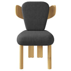 Teddy Fabric Upholstered Dining Chairs Set of 2 - Wingback Design with Wood Legs, High-Density Sponge Cushion, Kitchen Living Room Furniture