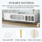 71-Inch Modern TV Stand for 70" TV with 3 Shelves, 2 Cabinets, Acrylic Door, Cable Management for Living Room