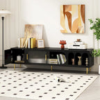 71-Inch Modern TV Stand for 70" TV with 3 Shelves, 2 Cabinets, Acrylic Door, Cable Management for Living Room
