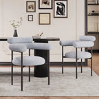 Modern Fabric Dining Chairs with Metal Legs - Set of 2/4, Upholstered Arm Chairs, 265 lbs Capacity