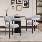 Modern Fabric Dining Chairs with Metal Legs - Set of 2/4, Upholstered Arm Chairs, 265 lbs Capacity