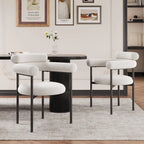 Modern Fabric Dining Chairs with Metal Legs - Set of 2/4, Upholstered Arm Chairs, 265 lbs Capacity