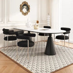 Modern Fabric Dining Chairs with Metal Legs - Set of 2/4, Upholstered Arm Chairs, 265 lbs Capacity